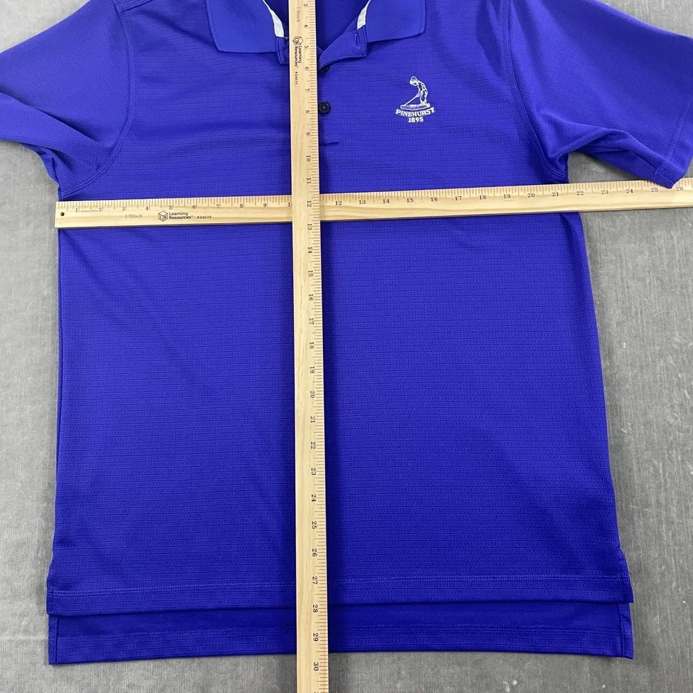 Adidas Mens Medium Blue Polo Shirt Pinehurst 1895 Climalite Golf‎ Sportswear